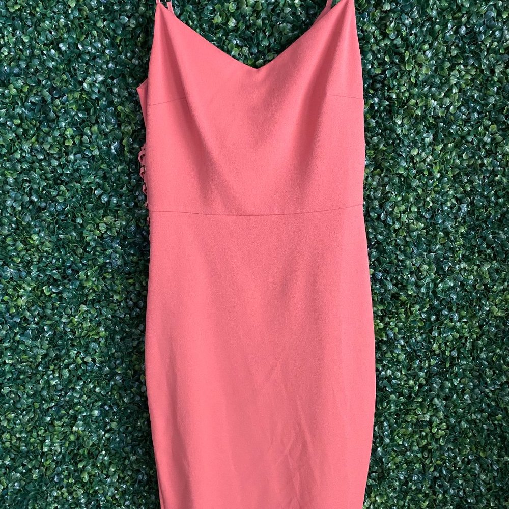 Coral 1 State Sheath Dress with Illusion Lace